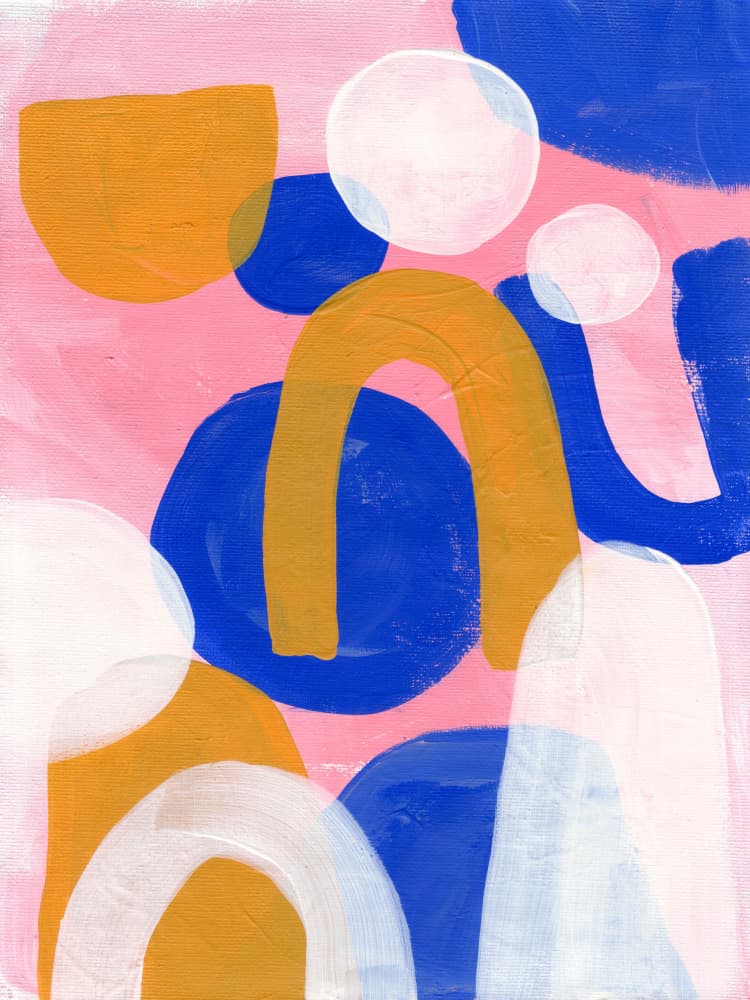 Vibrant Layered Shapes by Ejaaz Haniff — canvas wall art