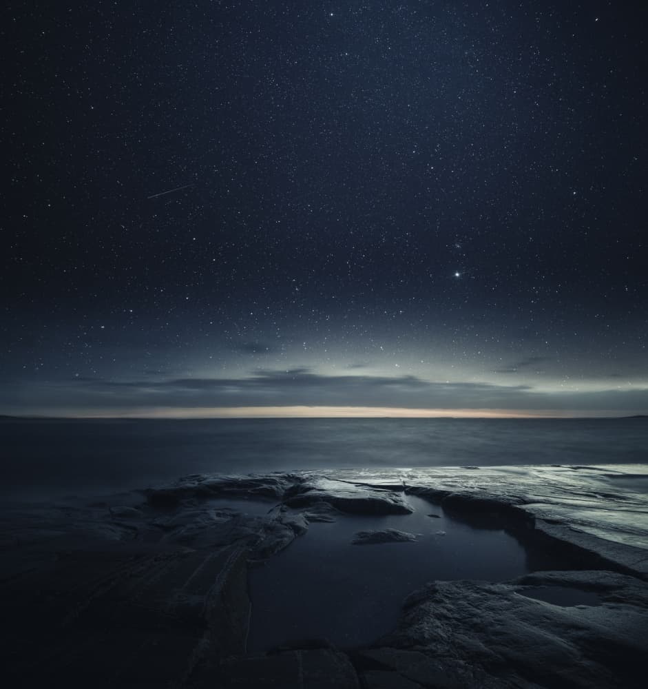 Starry Night Ocean by Mika Suutari — canvas wall art