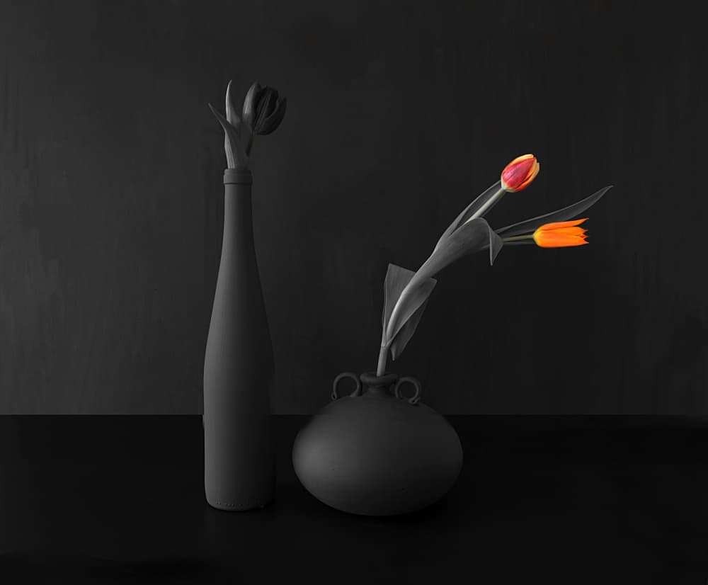 Vibrant Tulips Still Life by Pedro Uranga — canvas wall art
