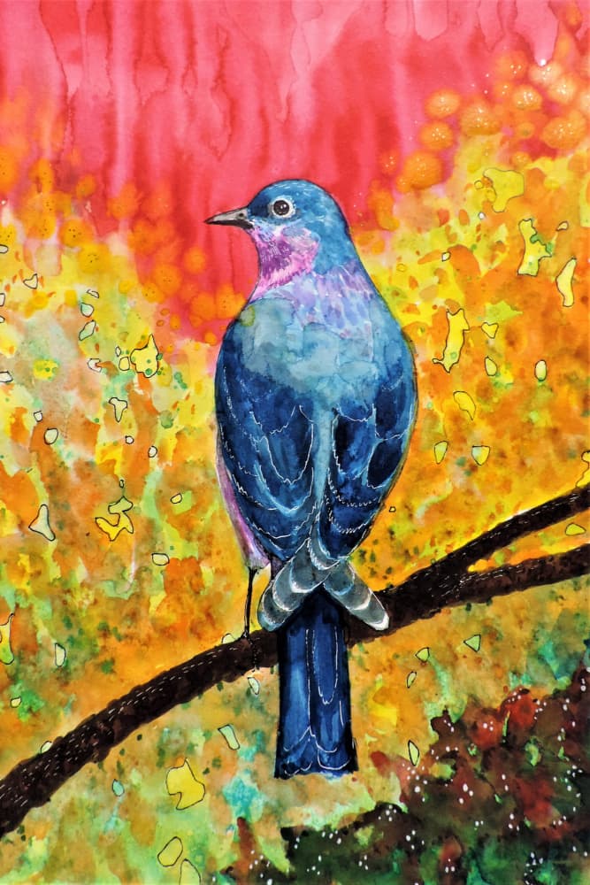 Vibrant Blue Bird by Sylvie Demers — canvas wall art
