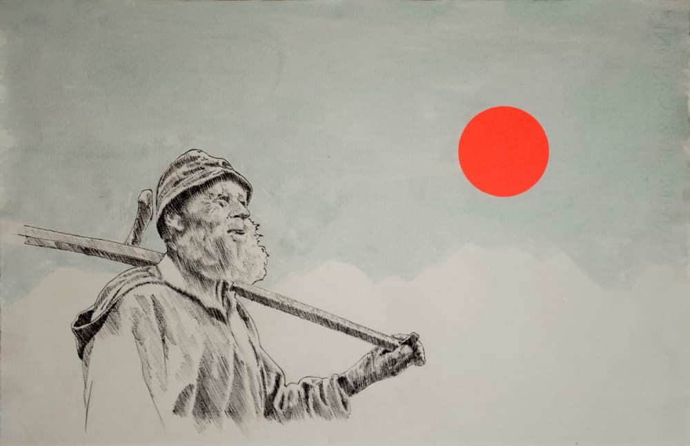 Old Man Red Sun by David Diehl — canvas wall art