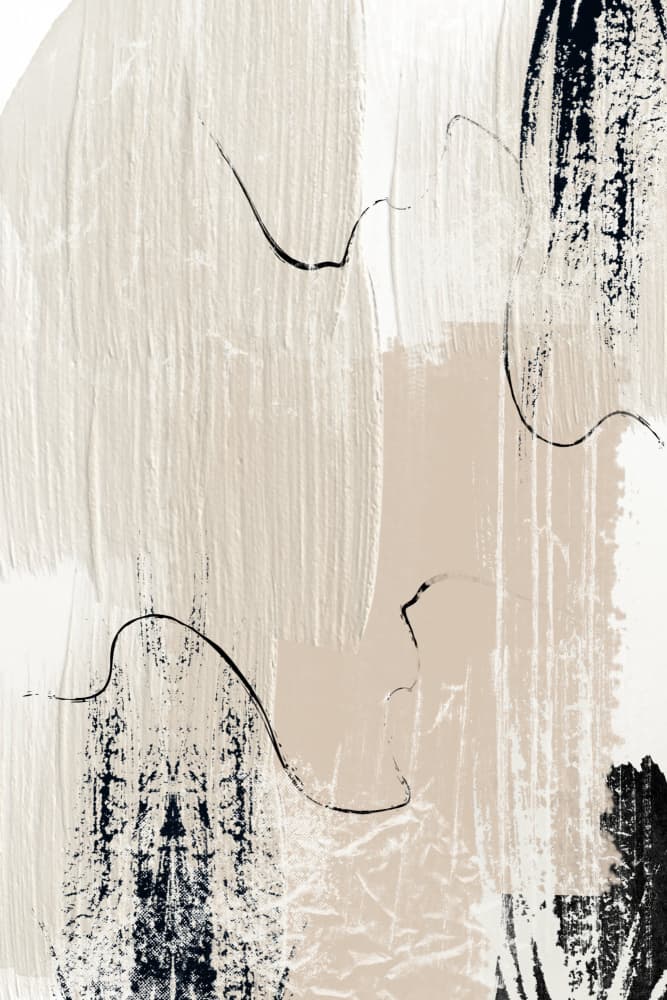 Abstract Beige Strokes by Sally Ann Moss — canvas wall art
