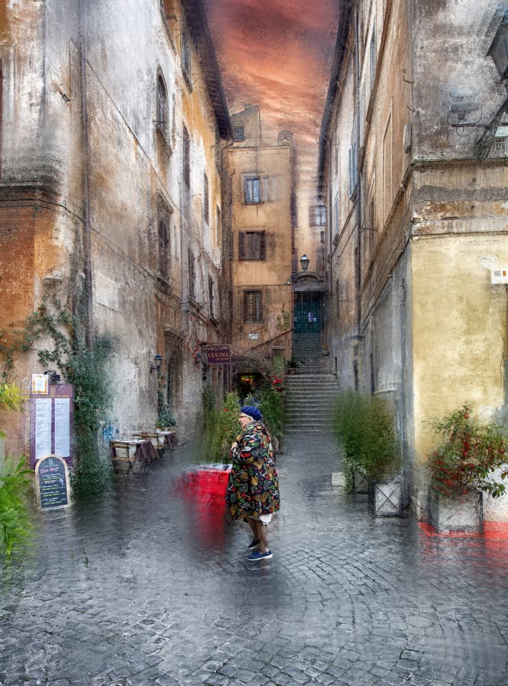 Woman in Old Alley by C.S. Tjandra — canvas wall art