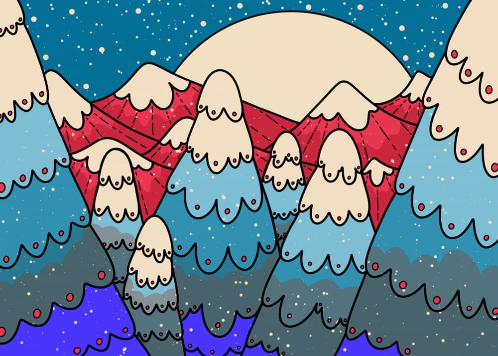 Whimsical Winter Peaks by Stephen Wade — canvas wall art