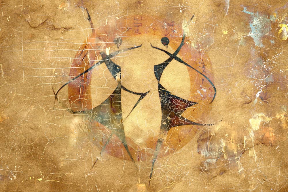 Earthy Tribal Dance by Rafal Kulik — canvas wall art