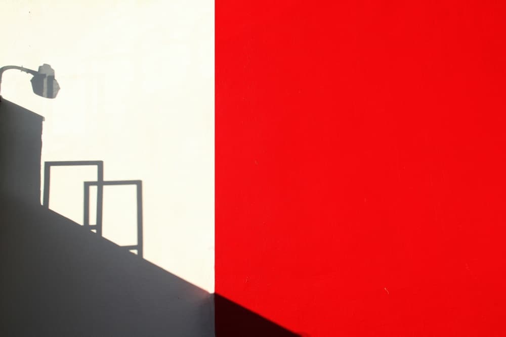 Vivid Red Geometric Shadows by Roxana Labagnara — canvas wall art