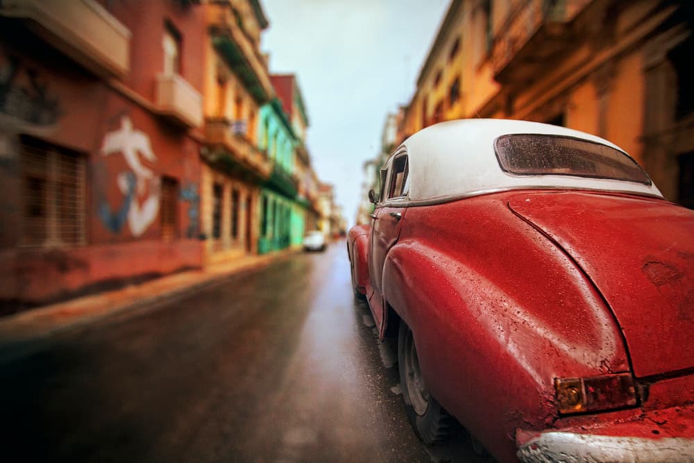 Havana Red Classic Car by Svetlin Yosifov — canvas wall art