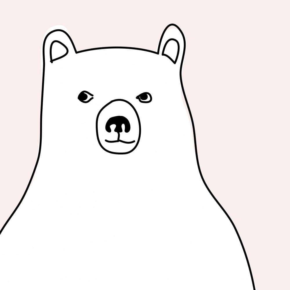Cute White Bear by Christina Heitmann — canvas wall art