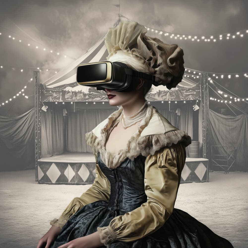 Past Meets Future Circus by Sue Skellern — canvas wall art
