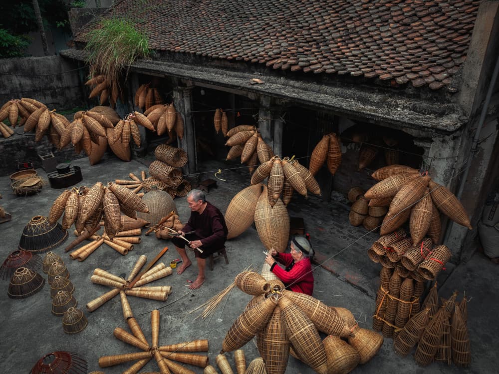 Artisan Basket Weavers by Mei Xu — canvas wall art