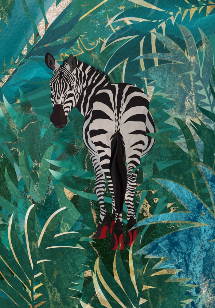 Stylish Zebra Jungle by Sarah Manovski — canvas wall art