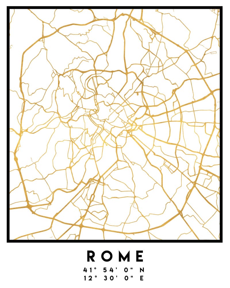 Minimal Gold Rome by Emiliano Deificus — canvas wall art