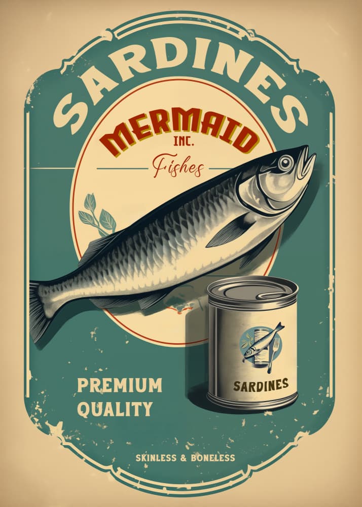 Vintage Sardine Ad by Andreas Magnusson — canvas wall art