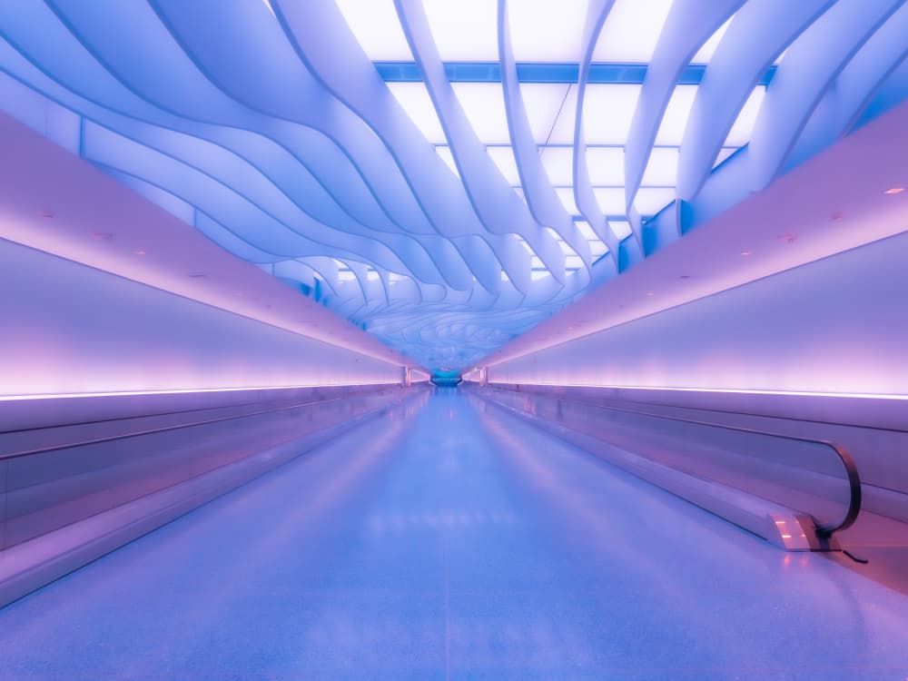 Futuristic Purple Tunnel by Ed Esposito — canvas wall art