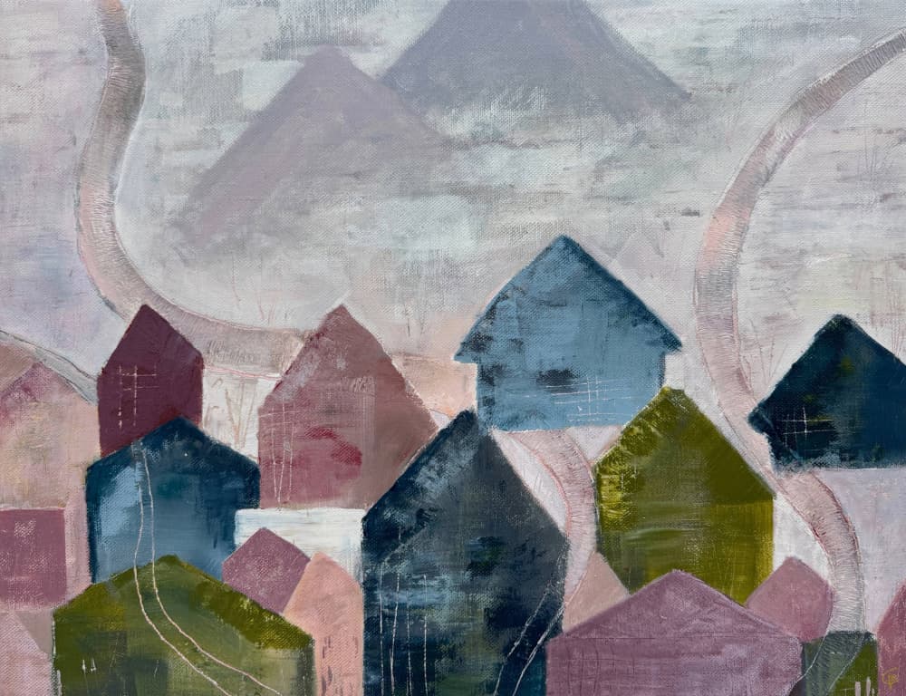 Cozy Mountain Village by Carolina Gårdheim — canvas wall art