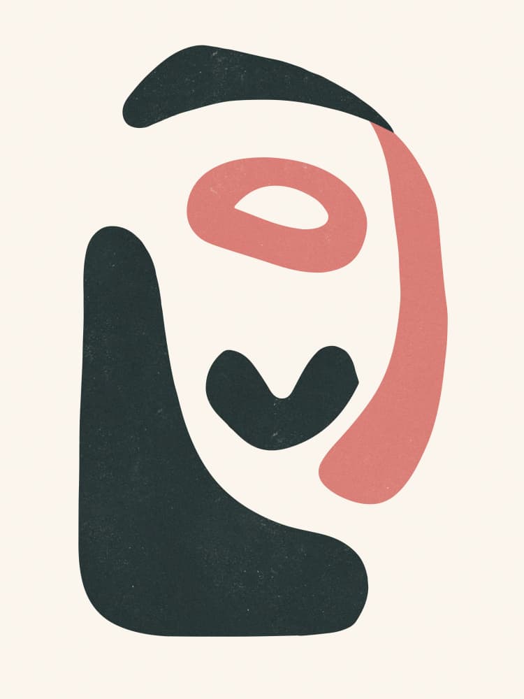 Minimalist Abstract Face by The Printable Studio — canvas wall art
