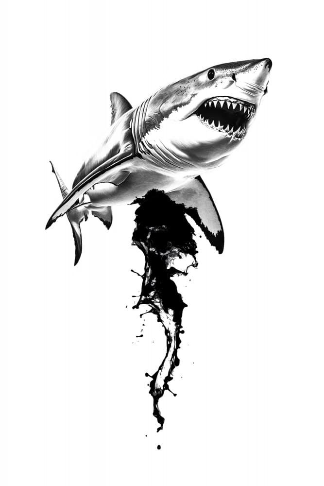 Great White Ink by Rafal Kulik — canvas wall art