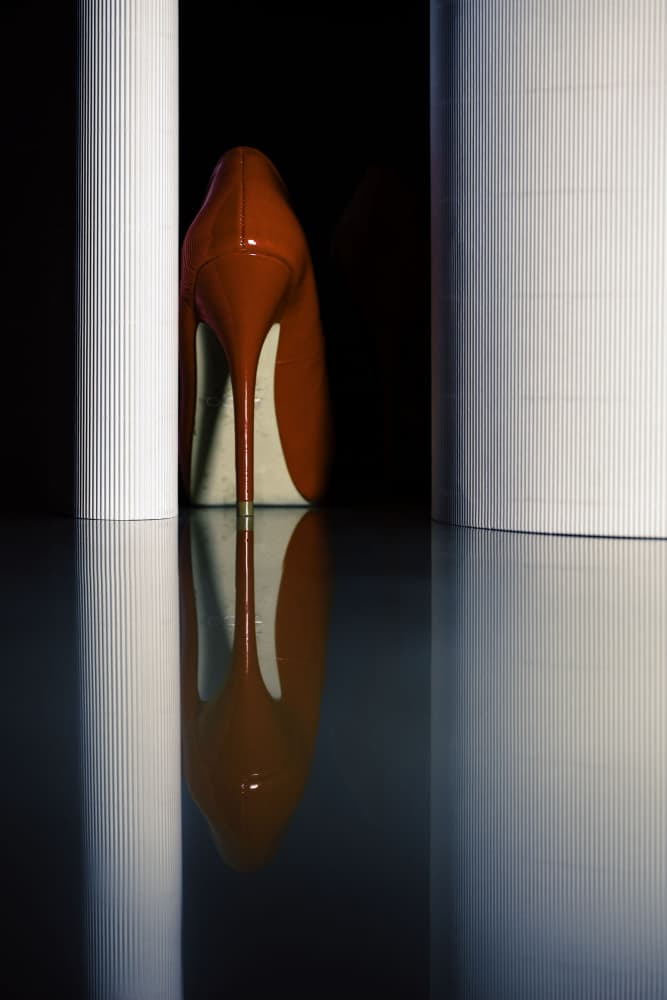 Sleek Stiletto Reflection by Erik Schottstaedt — canvas wall art