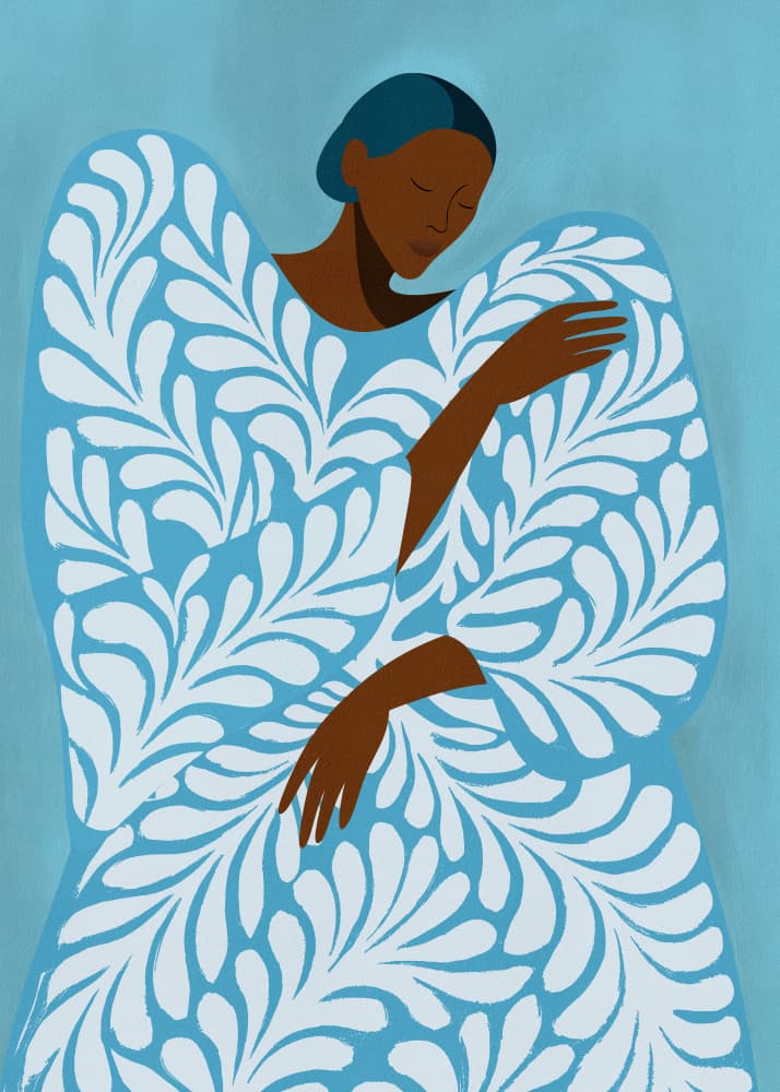 Serene Woman Blue Pattern by Essa Van Reis — canvas wall art
