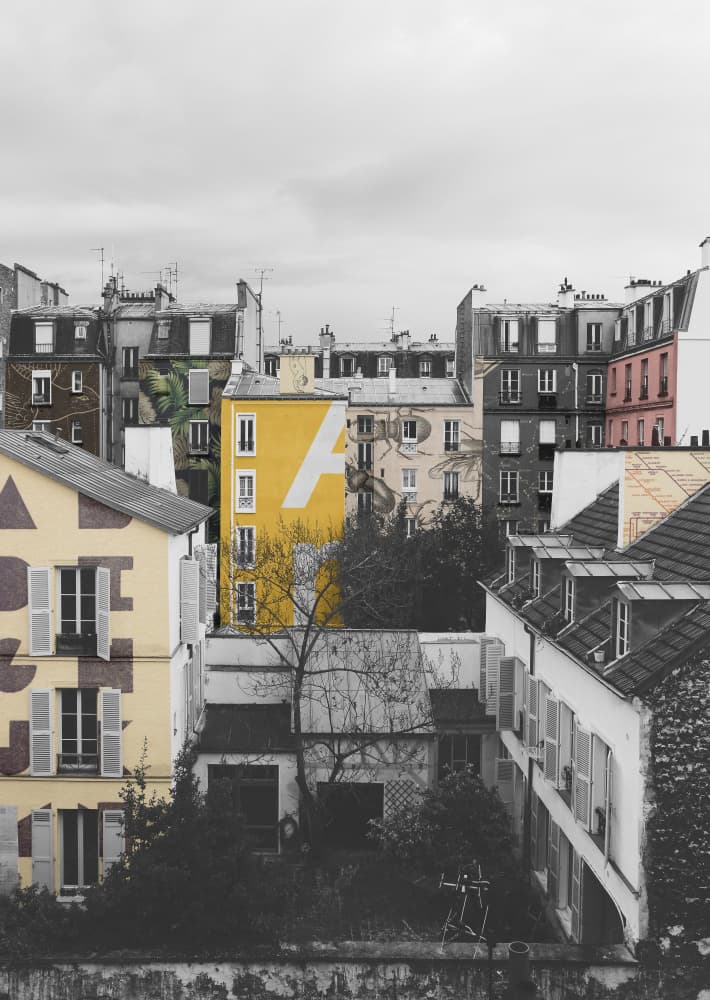 Yellow A Parisian Architecture by Florent Bodart — canvas wall art