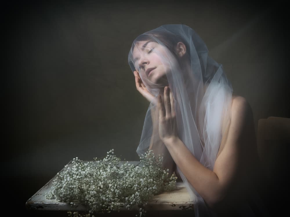 Ethereal Woman With Veil by Ruth Franke — canvas wall art