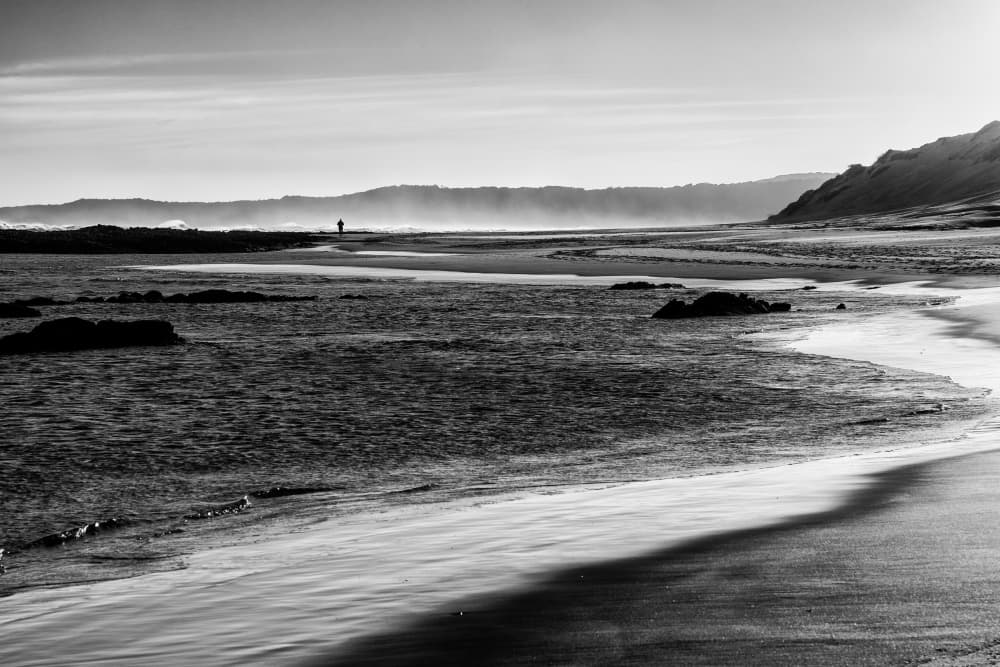Solitary Beach Walk by Alaa Nour — canvas wall art