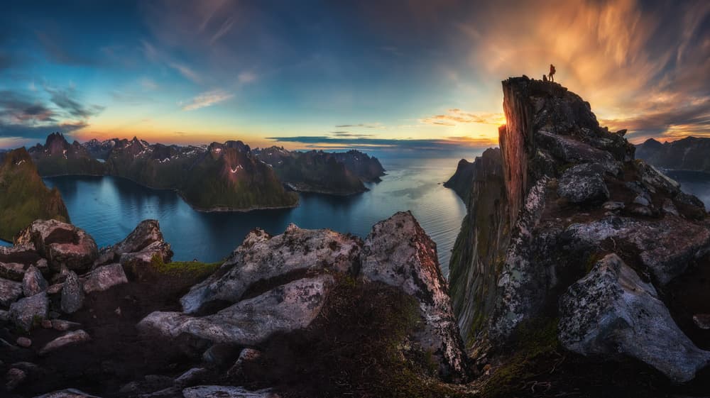 Dramatic Fjord Sunset by Dr. Nicholas Roemmelt — canvas wall art