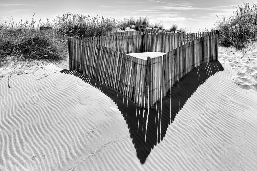 Coastal Fence Shadows by Andreas Klesse — canvas wall art