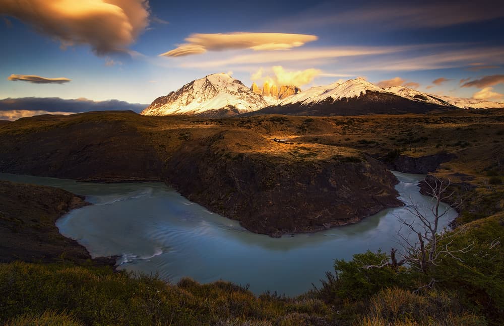 Majestic Patagonia River Sunset by Yan Zhang — canvas wall art