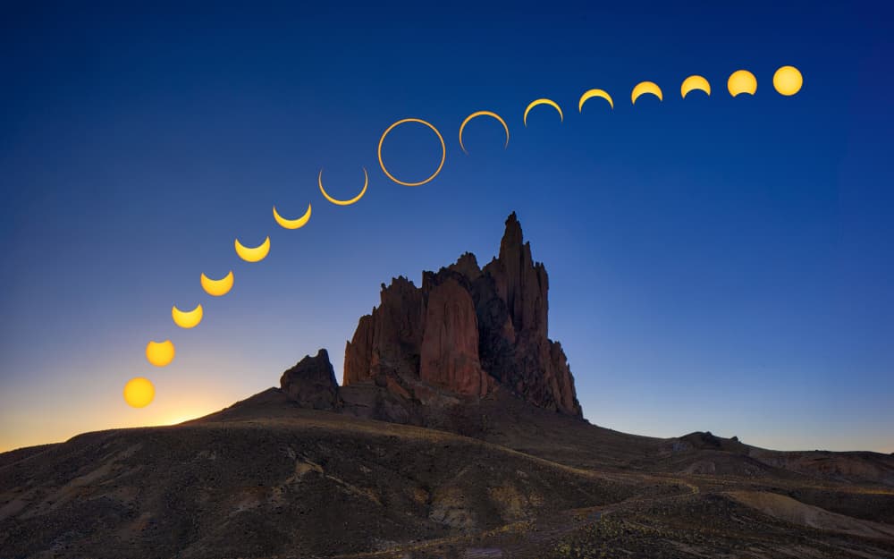 Annular Eclipse Shiprock by Michael Zheng — canvas wall art