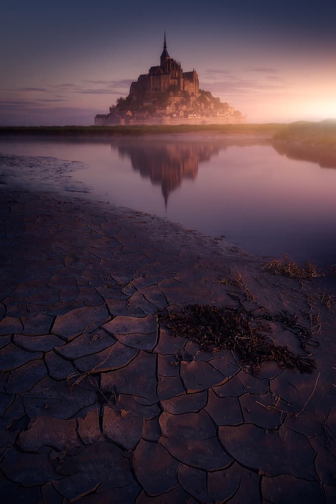 Mont Saint-Michel Sunset by Iván Ferrero — canvas wall art