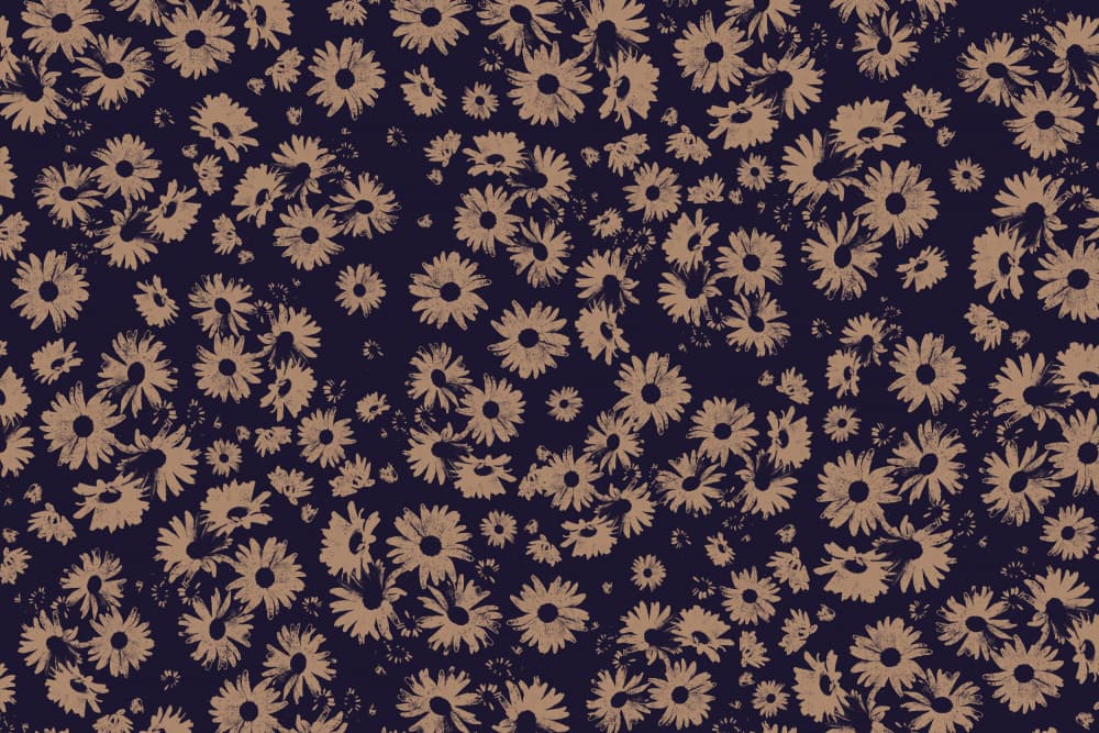 Dark Daisy Pattern by Florent Bodart — canvas wall art