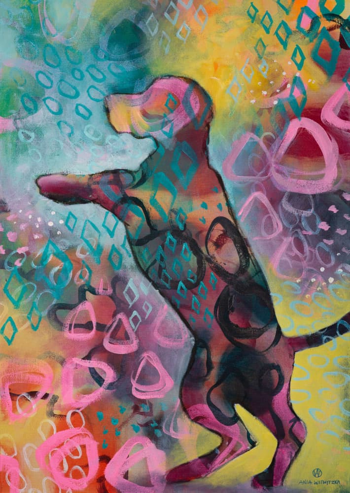 Vibrant Abstract Dog by Ania Witwitzka — canvas wall art