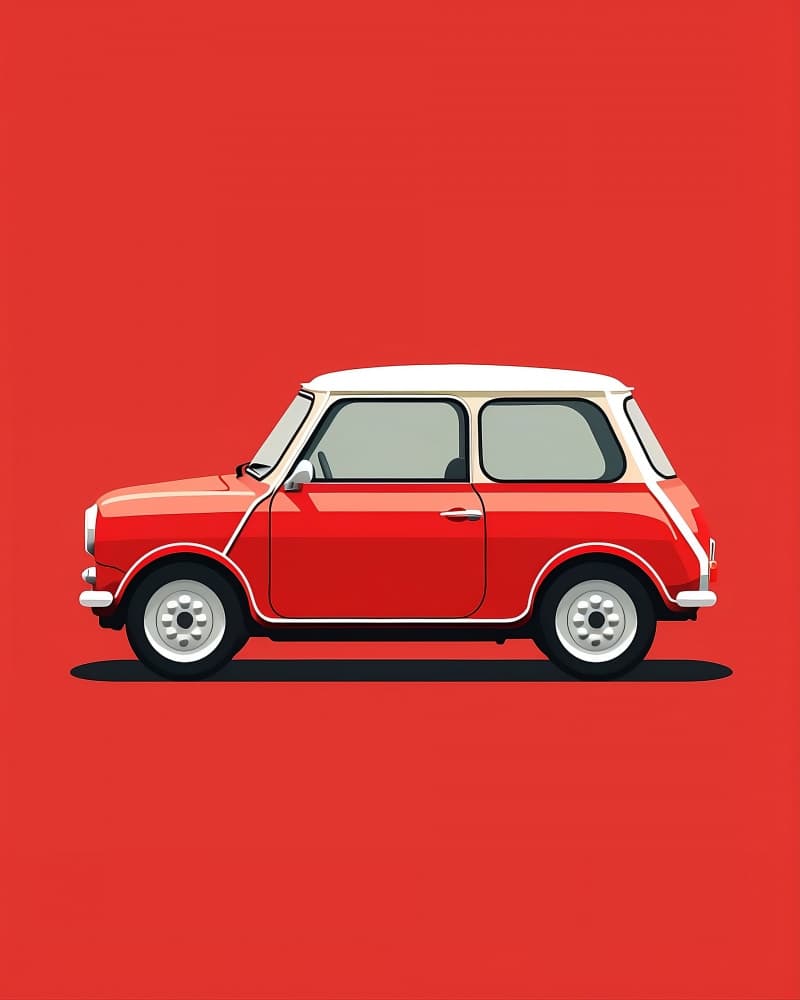 Iconic Red Car by Emiliano Deificus — canvas wall art