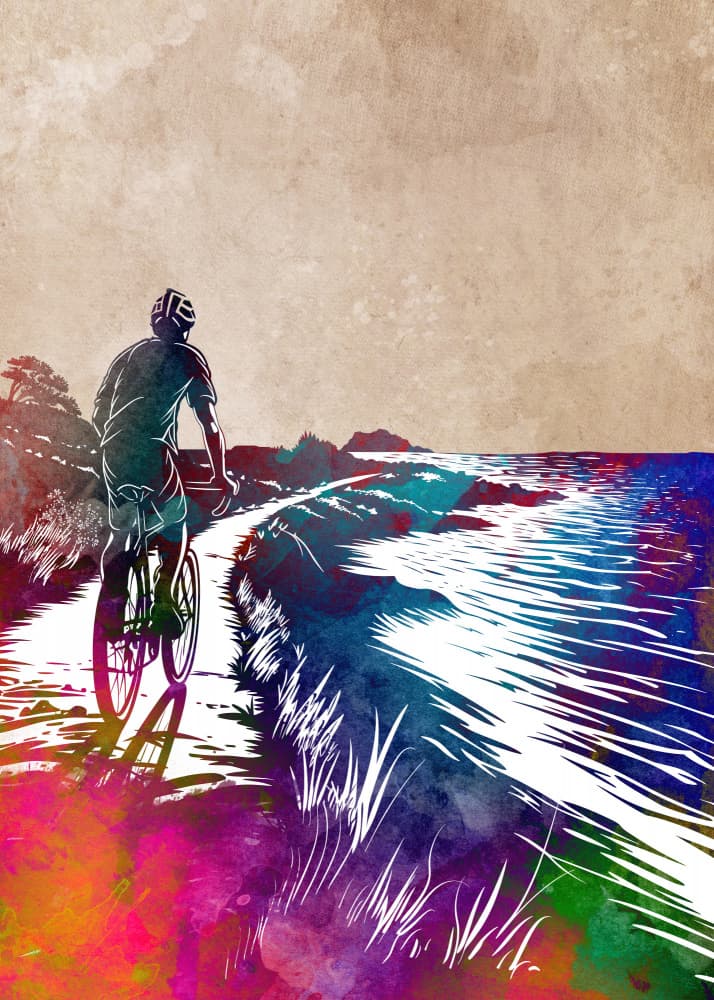 Vibrant Coastal Ride by Justyna Jaszke — canvas wall art