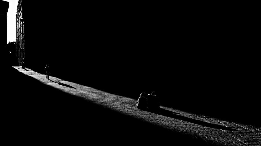Solitary Street Shadow by Luca Domenichi — canvas wall art
