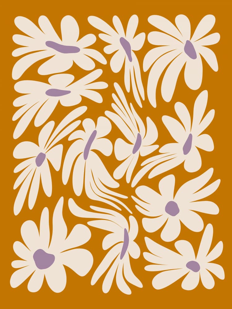 Modern Daisy Blooms by Galaxy Eyes — canvas wall art