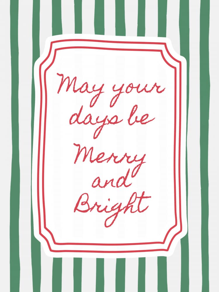 Merry And Bright Message by Jolly and Dash — canvas wall art