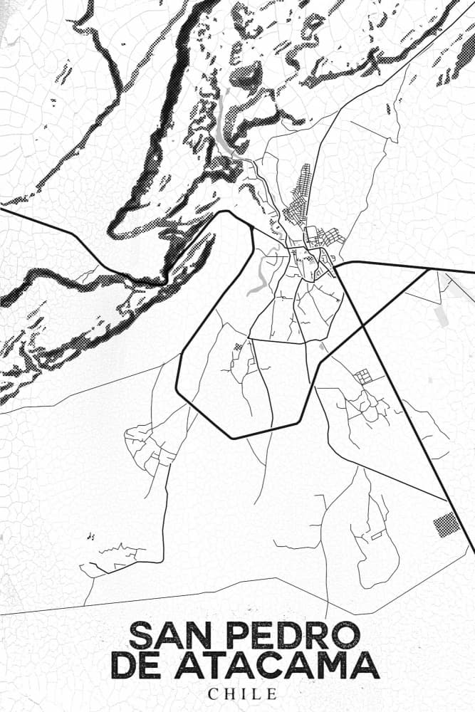 San Pedro Atacama Map by StudioSix — canvas wall art