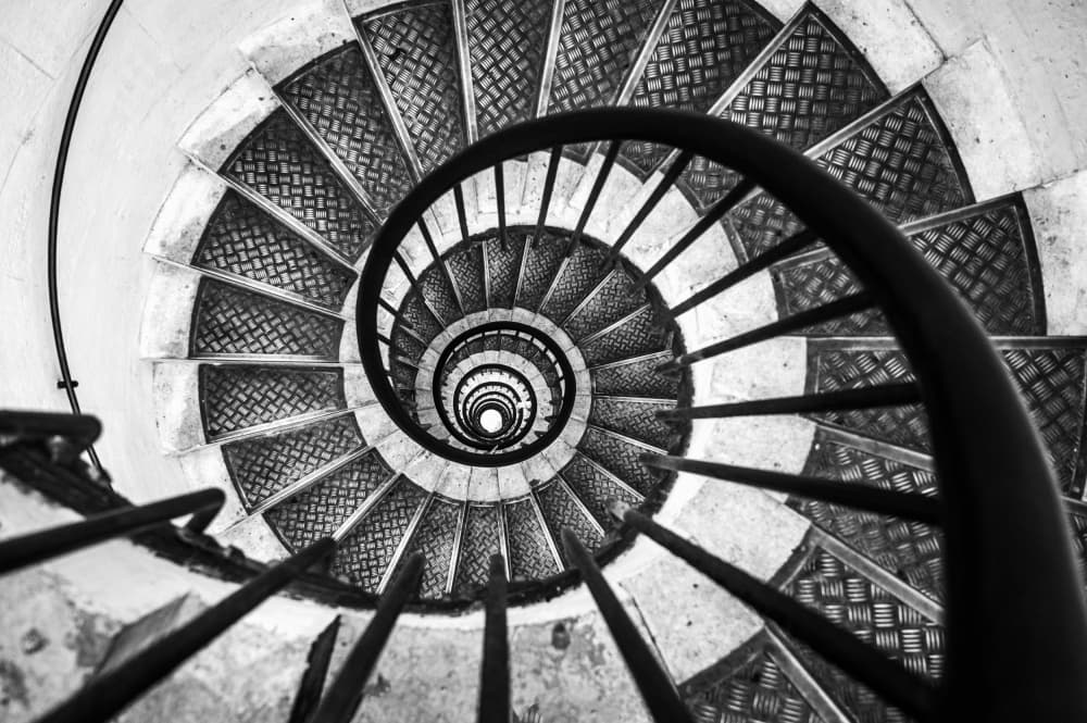 Winding Spiral Staircase by Dov Fuchs — canvas wall art