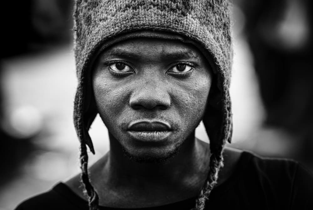 Intense Gaze Portrait by Joxe Inazio Kuesta Garmendia — canvas wall art