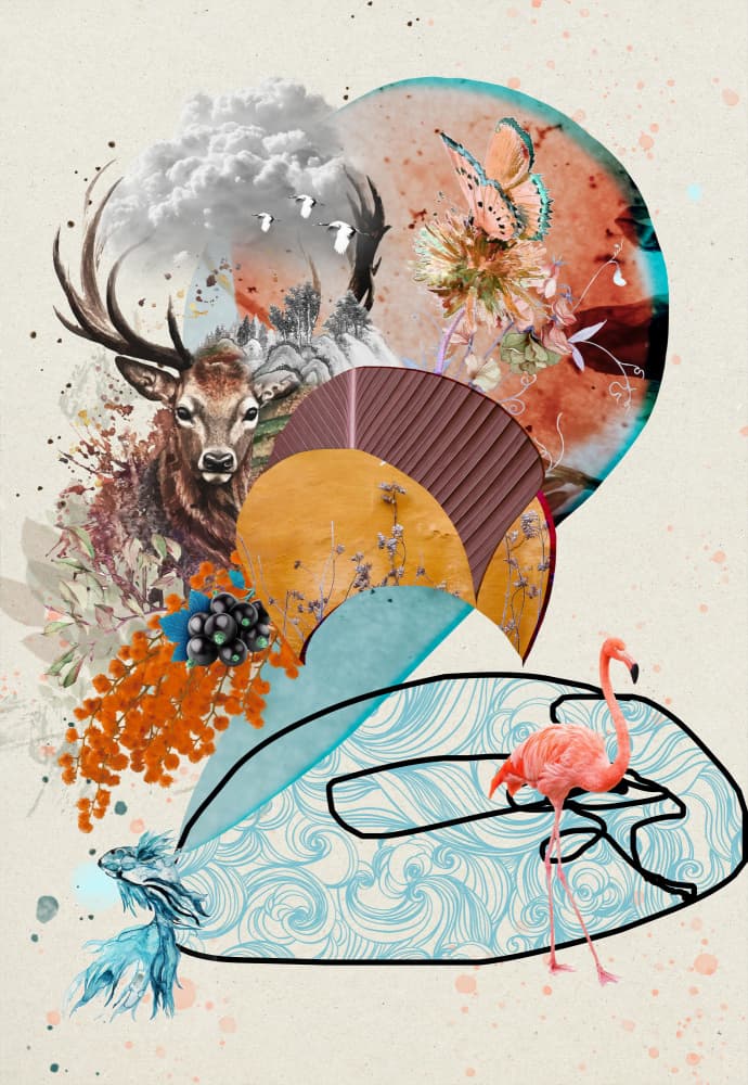 Nature's Surreal Collage by Pelin Atilla — canvas wall art