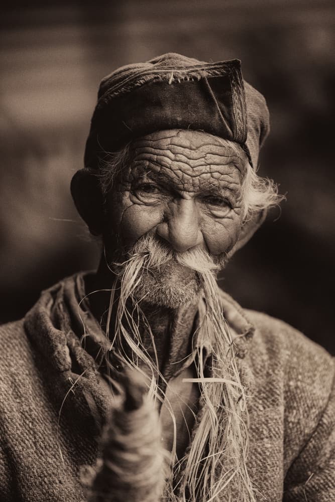 Wise Old Man Portrait by swapnil deshpande — canvas wall art