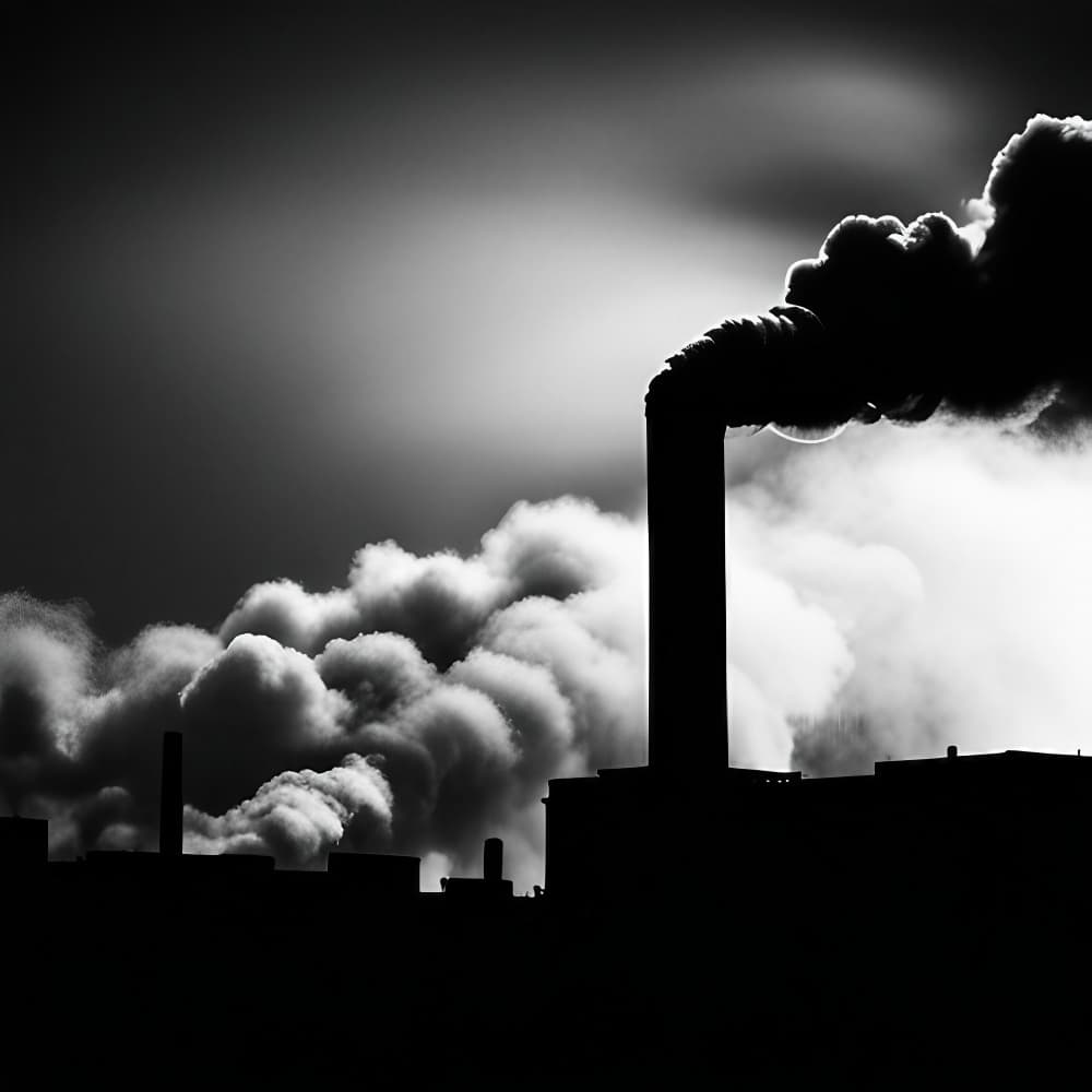 Industrial Smoke Rising by INCOGNITO — canvas wall art