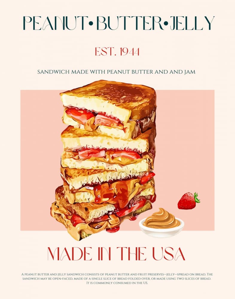 Classic Peanut Butter Jelly by Nazma Khokhar — canvas wall art
