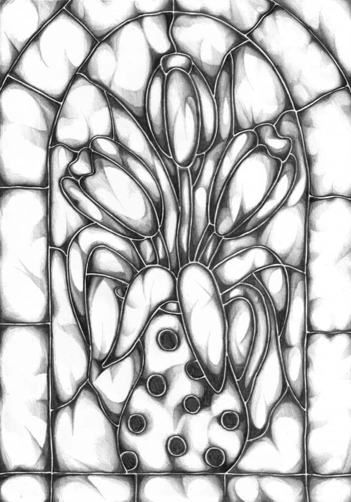 Stained Glass Tulips by Kulik — canvas wall art
