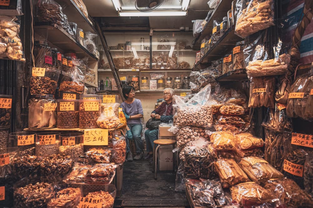 Traditional Asian Market Life by Marco Tagliarino — canvas wall art
