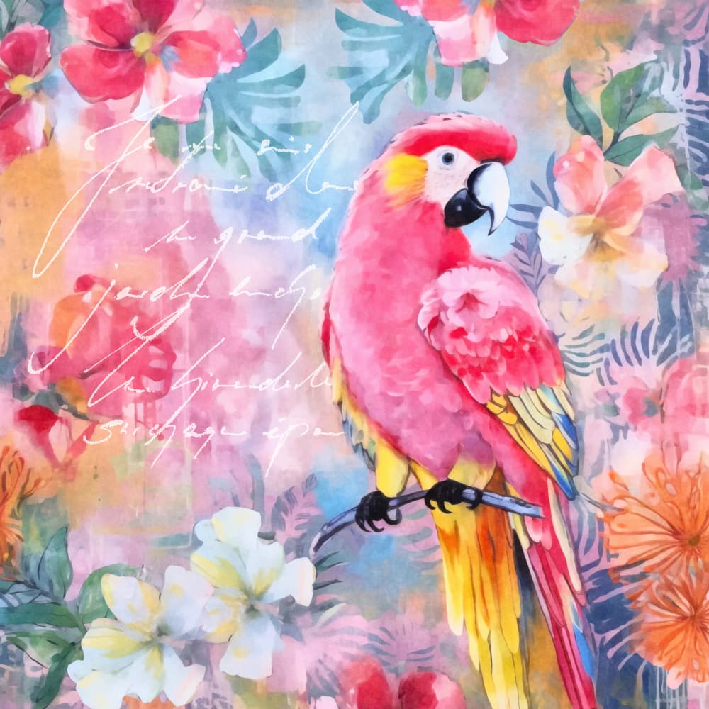 Parrots Pink Paradise by Andrea Haase — canvas wall art