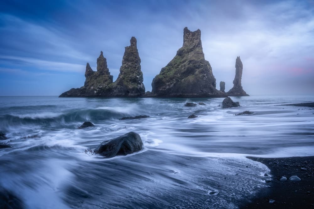 Mystical Black Sand Beach by Ivan Macia — canvas wall art