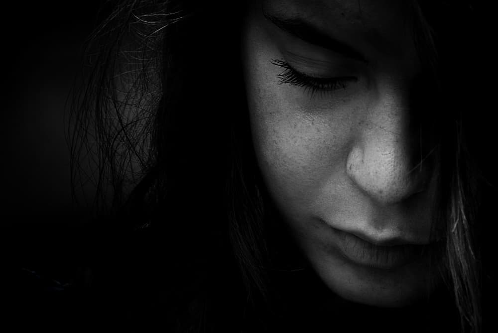 Shadowed Emotion Portrait by Claudio Moretti — canvas wall art